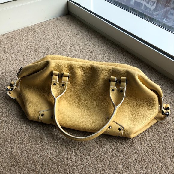 Cole Haan Village Satchel, Yellow Pebble Leather - Picture 3 of 16